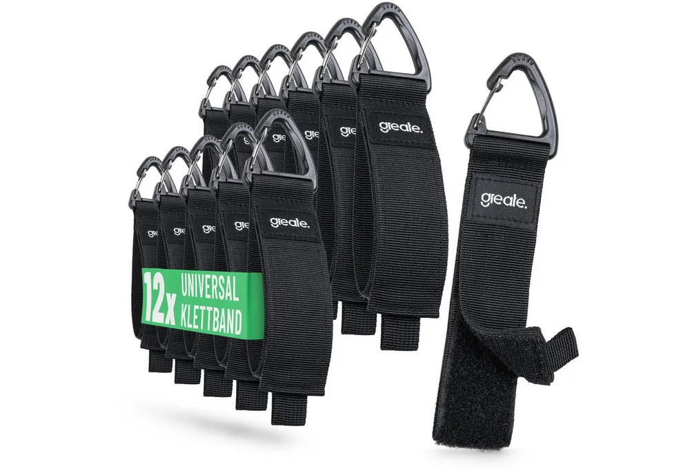 greate. 12x Verlängerungskabel Organizer & Aufhänger bis 22kg - Klettband Verlängerungskabel