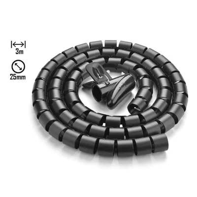 Ugreen LP121 Kabel-Organizer, 3 m, 25 mm, schwarzes Isoliermaterial