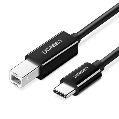 Ugreen Us241 Druckerkabel USB Typ-C auf USB Typ-B 2m Schwarz