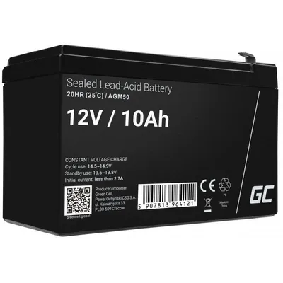 Batterie Green Cell AGM50 12 V 10 Ah VRLA AGM Schwarz
