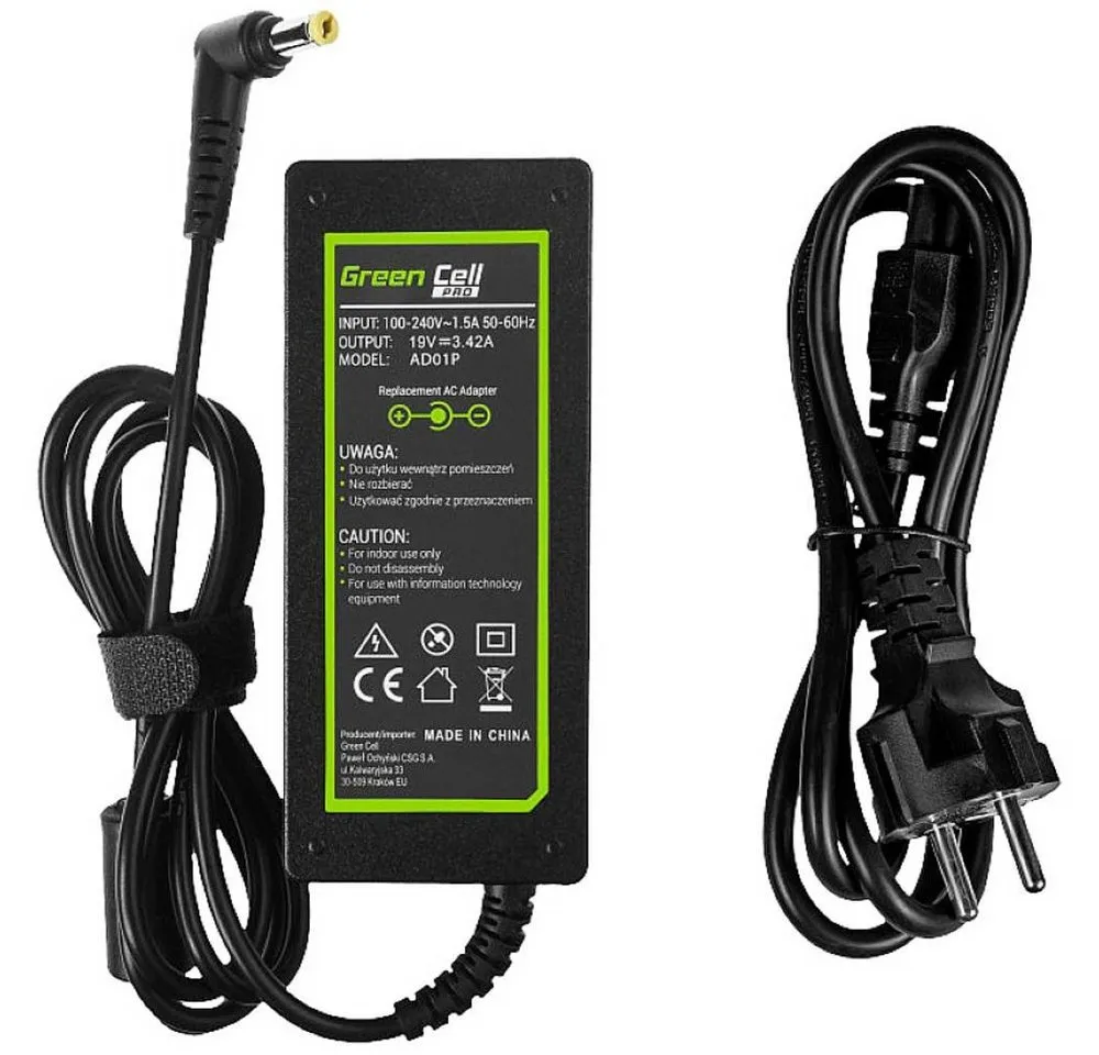 Green Cell 19V 3.42A 65W Netzteil für Acer GC-AD01P Notebook-Netzteil