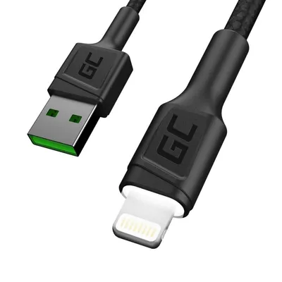 Kabel Green Cell KABGC05 1,2 m Lightning USB A Schwarz für schnelle Datenübertragung