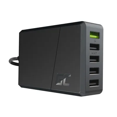 Ladegerät Green Cell CHARGC05 5 USB 2.0 Ports 52W Quick Charge 3.0 Schwarz