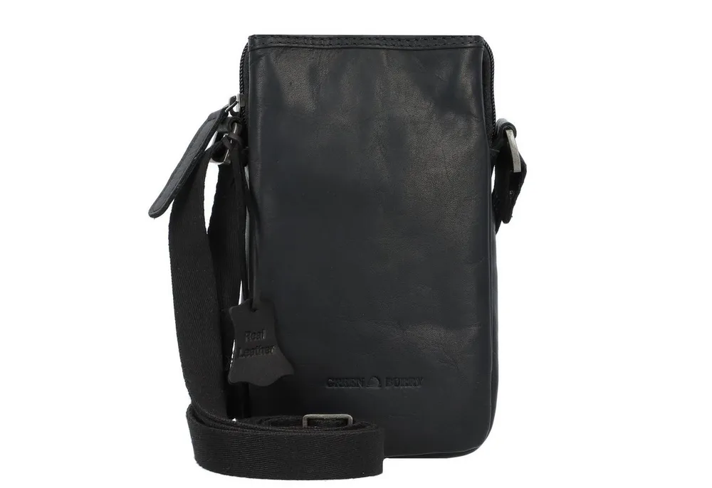 Greenburry Smartphone-Hülle Pure Black, Leder