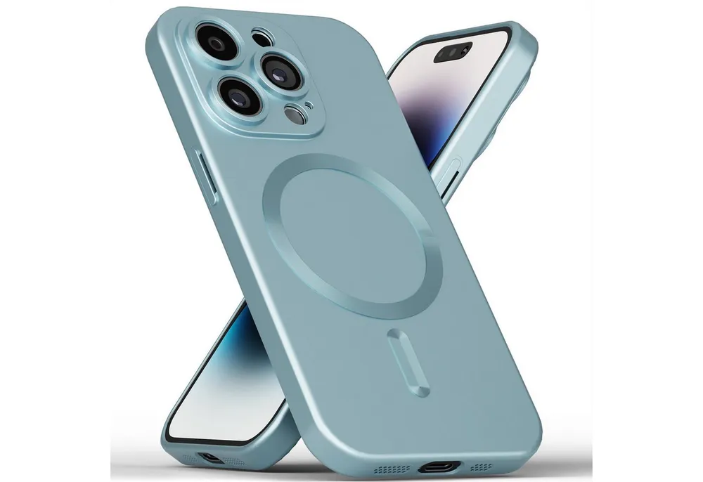 GreenHec Handyhülle Hülle iPhone 16 15 14 13 Pro Max Plus Slim MagSafe Case Dünn Handy 7 Zoll, Cover Bumper Schutzhülle Blau Silber Grau Rose Kameraschutz