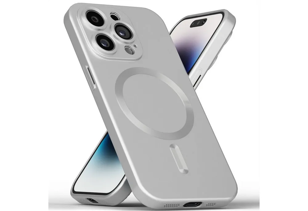 GreenHec Handyhülle Hülle iPhone 16 15 14 13 Pro Max Plus Slim MagSafe Case Dünn Handy 7 Zoll, Cover Bumper Schutzhülle Blau Silber Grau Rose Kameraschutz