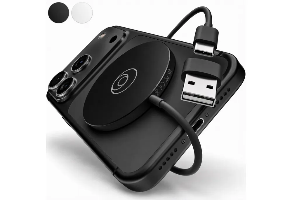 GreenHec MagSafe Ladegerät Wireless Charger Induktive Ladestation Kabellose 15w Wireless Charger (5,00 mA, Set, Magnetic MagPad + USB-A Adapter, iPhone 17 16 15 14 13 12 Pro Max Kontaktloses Kabellos Laden Induktion)