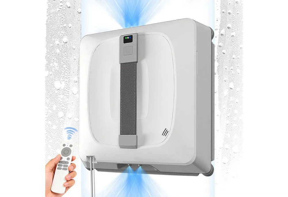 Grenintol Fensterputzroboter Automatischer Fensterputzroboter 8000PA,Fenstersauger mit Water Tank, (Standard-Set, Fensterreinigungsroboter-Set mit Zubehör (inkl. 4x Mikrofasertücher) Fensterreiniger mit 4 Sprühdüsen,innov.Sprühsystem & Lasersensoren