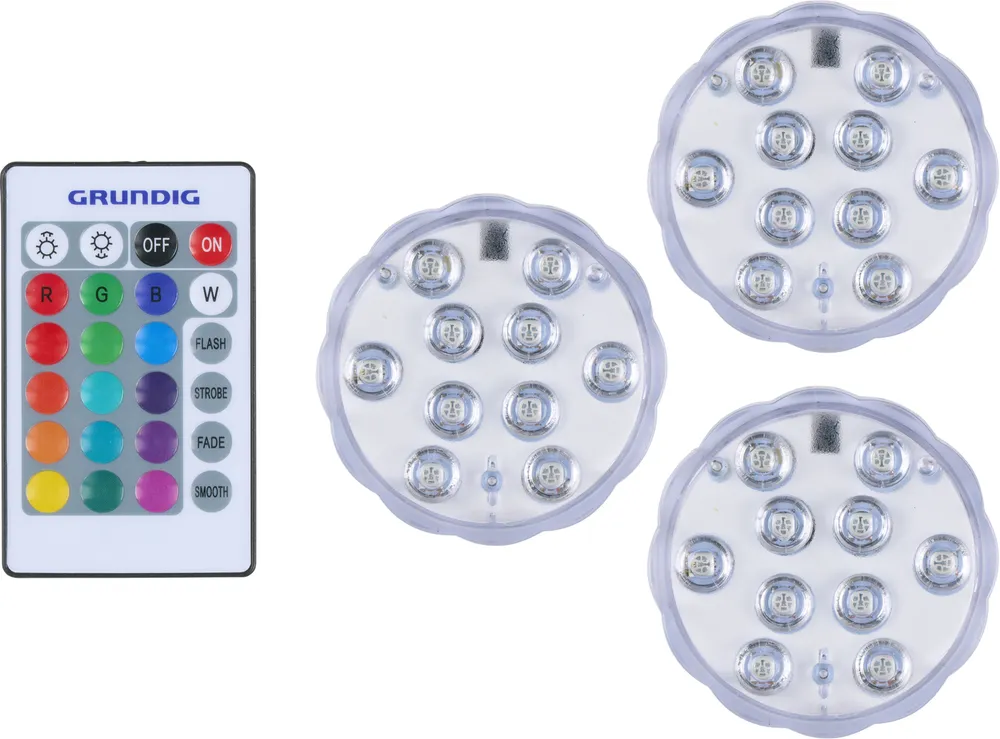 GRUNDIG, LED-Leuchten, 34741, 3er-Set, mit FB, weiß