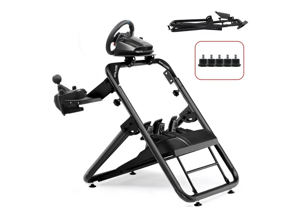 GTPLAYER Sim Racing Lenkradständer Gaming Wheel Stand mit Schalthebelhalterung Controller (Lenkradständer, Höhe und Winkel verstellbar Umfassende Kompatibilität)