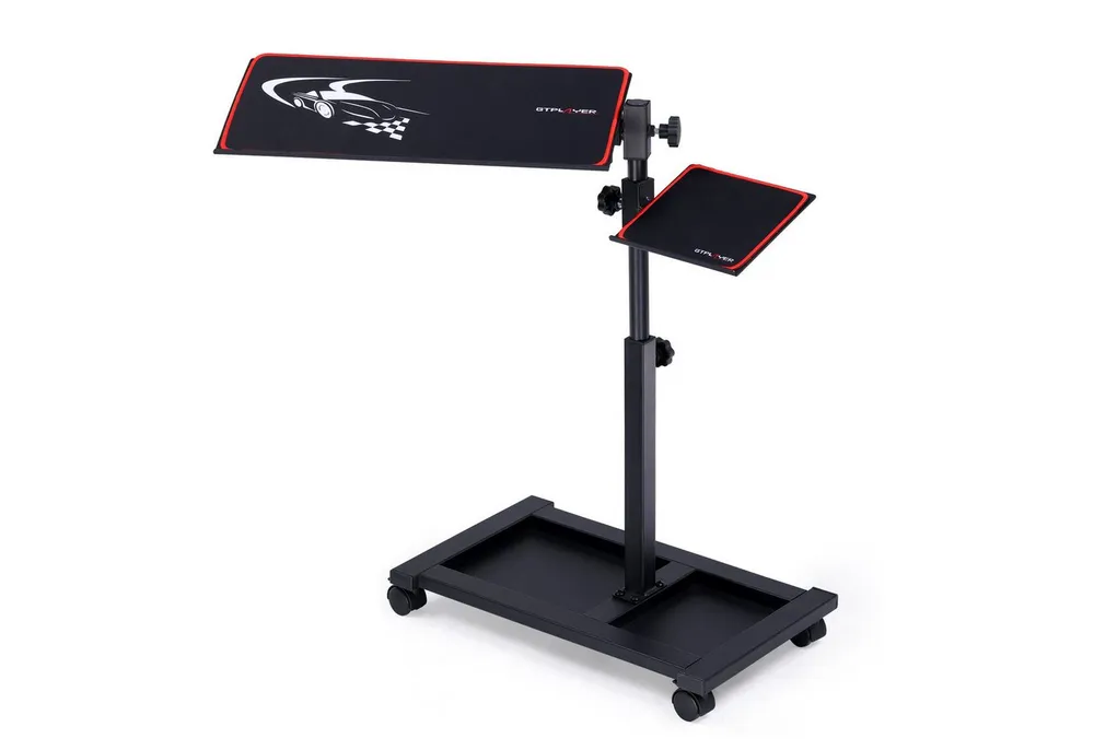 GTPLAYER Tastatur- und Maushalterung höhenverstellbar 58-83cm mit Rollen Tastatur- und Maus-Set, Ergonomisch Tastatur- und Mausneigung einstellbar