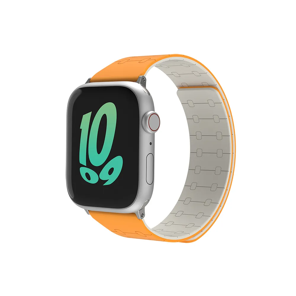 GUAN Premium Pro Armband für Apple Watch, Orange/Weiß, 40mm, 41mm, 38mm, 42mm (Series 10/11)