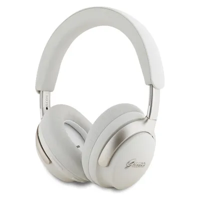 Guess Metal Script Bluetooth Kopfhörer ANC ENC Kabellos Beige mit Metalllogo