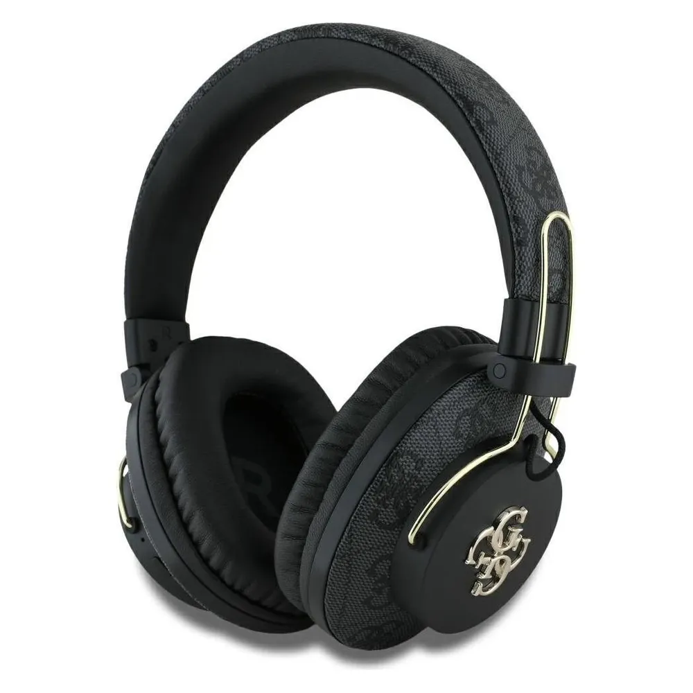 Guess Metal 4G Logo Bluetooth Kopfhörer kabellos Bluetooth 5.3 ANC Schwarz Gold