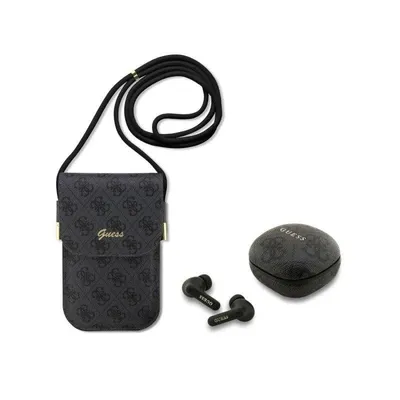 Guess TWS kabellose In-Ear Kopfhörer mit schwarzer Kunstledertasche