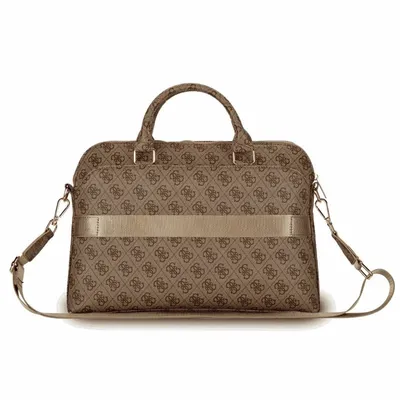 Notebook-Hülle Guess 15 Zoll Logo 4G Taschen Reißverschluss braun