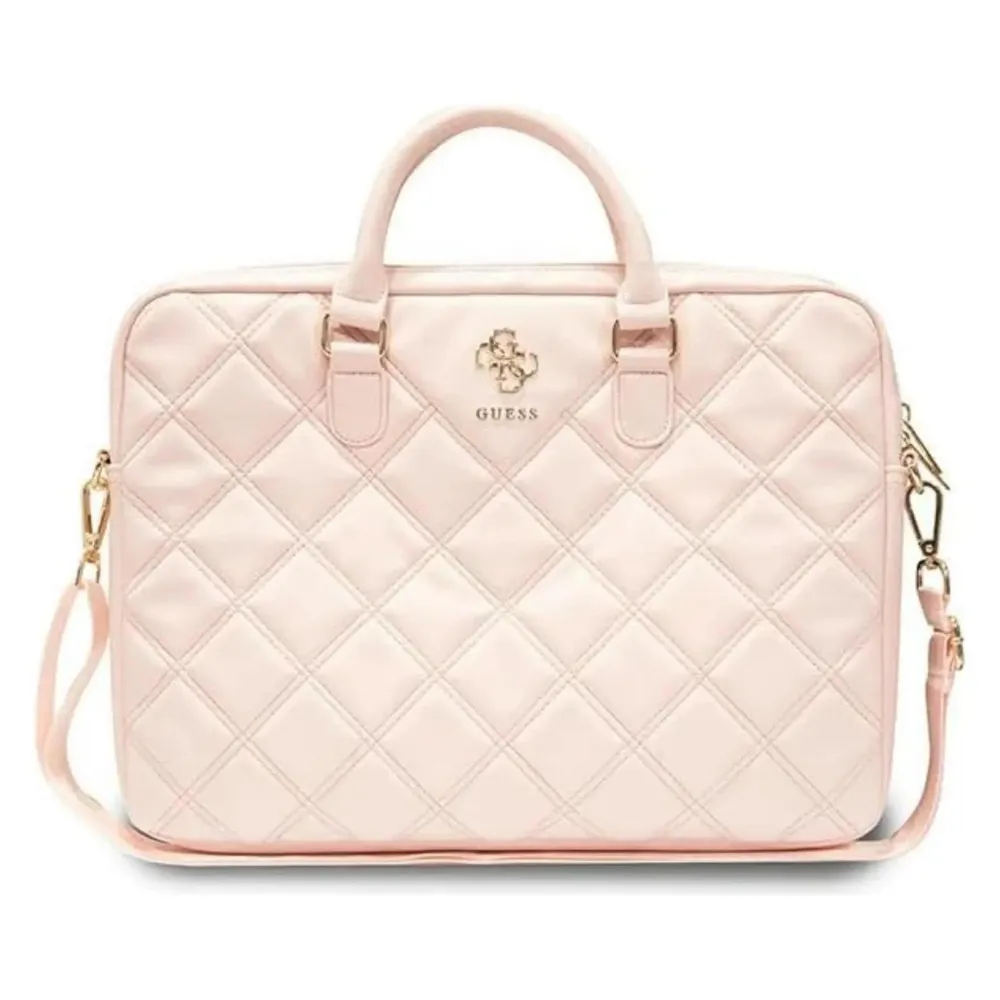 Guess PU Grained 4G Metal Logo Computer Bag 15/16 - pink