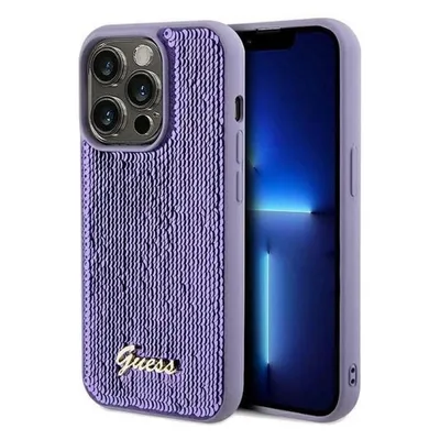 Guess GUHCP13LPSFDGSUiPhone 13 Pro / 13 6.1" fioletowy/purple hardcase Sequin Script Metal