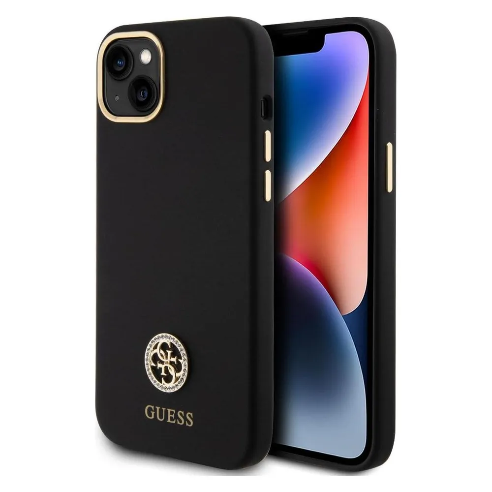 Guess GUHCP15M4DGPK iPhone 15 Plus 6.7" czarny/black hardcase Silicone Logo Strass 4G