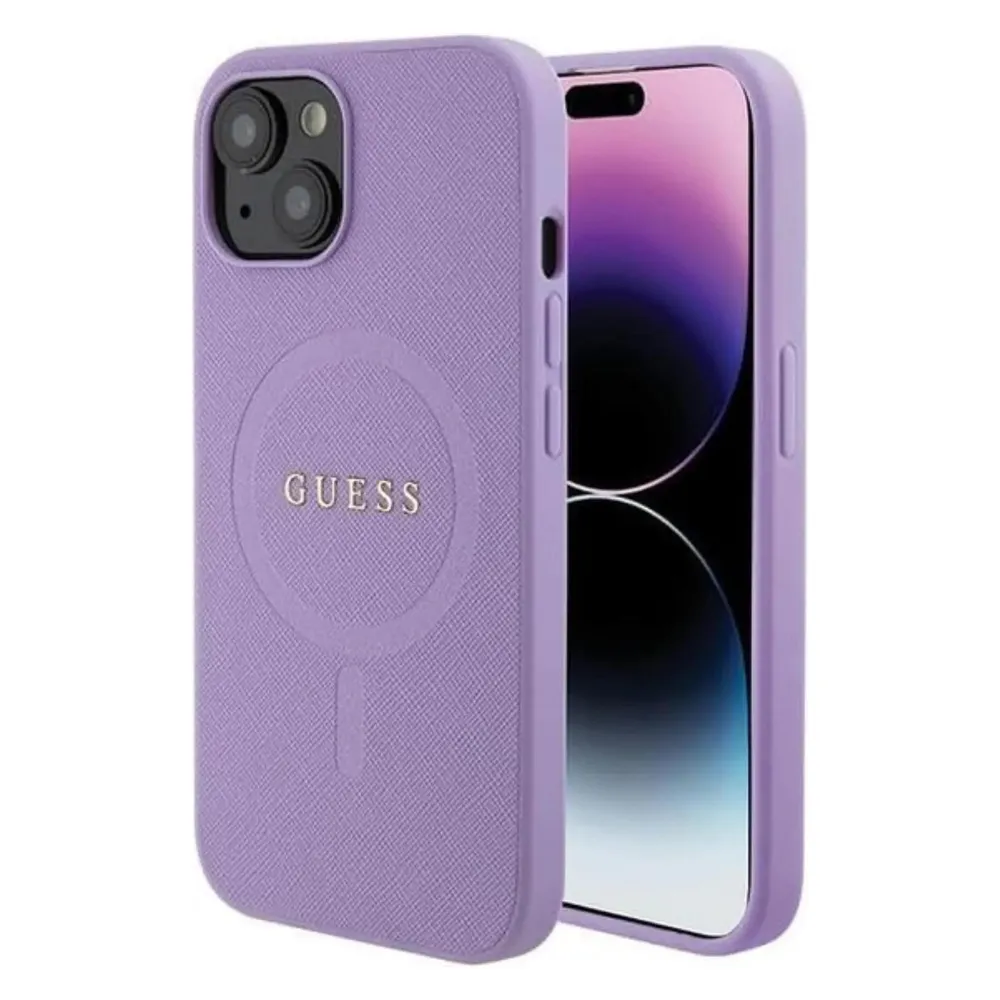 Guess GUHMP15MPSAHMCU iPhone 15 Plus 6.7" fioletowy/purple hardcase Saffiano MagSafe