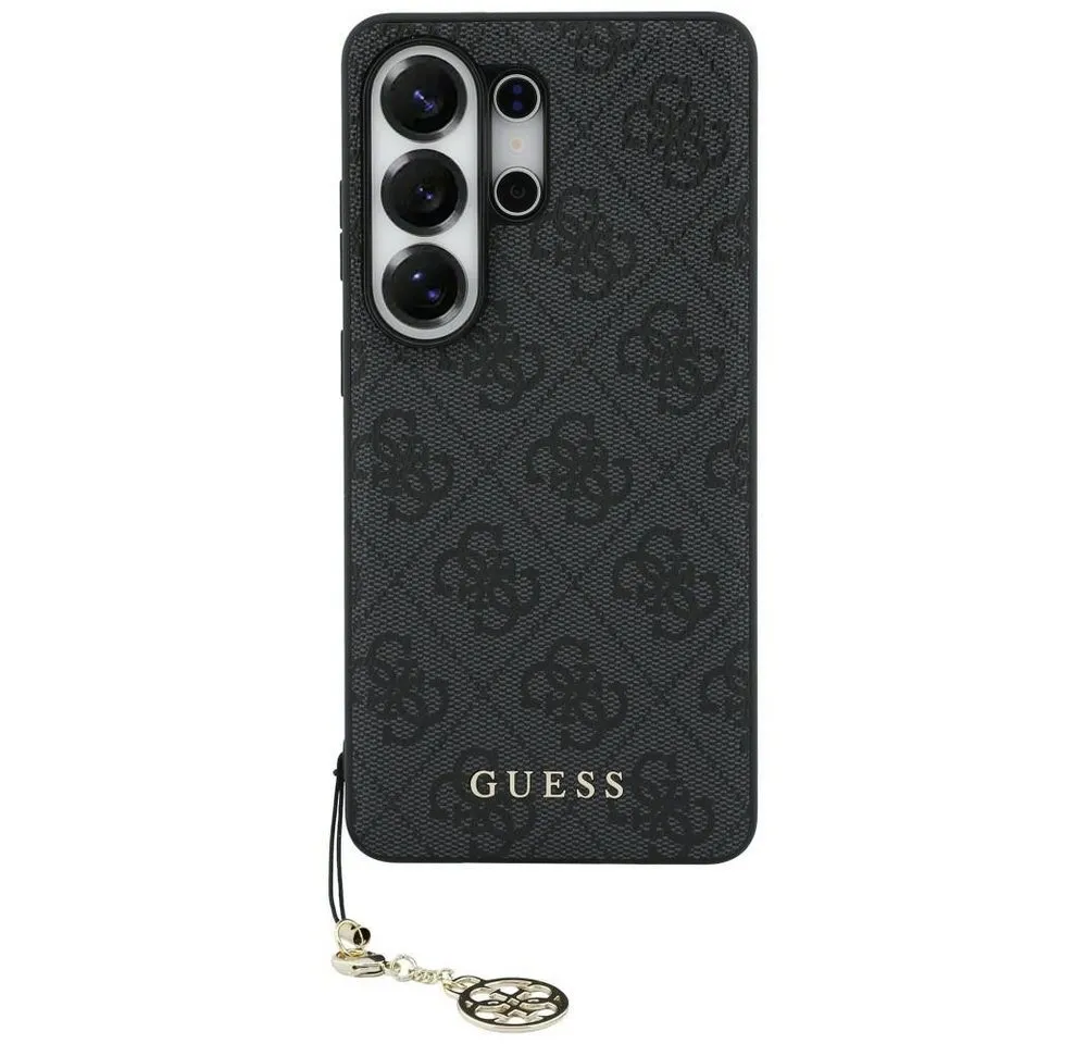 Guess Handyhülle Classic Galaxy S26 Ultra Kunstleder grau MagSafe mit Kette goldfarbig 6,9 Zol, Kantenschutz