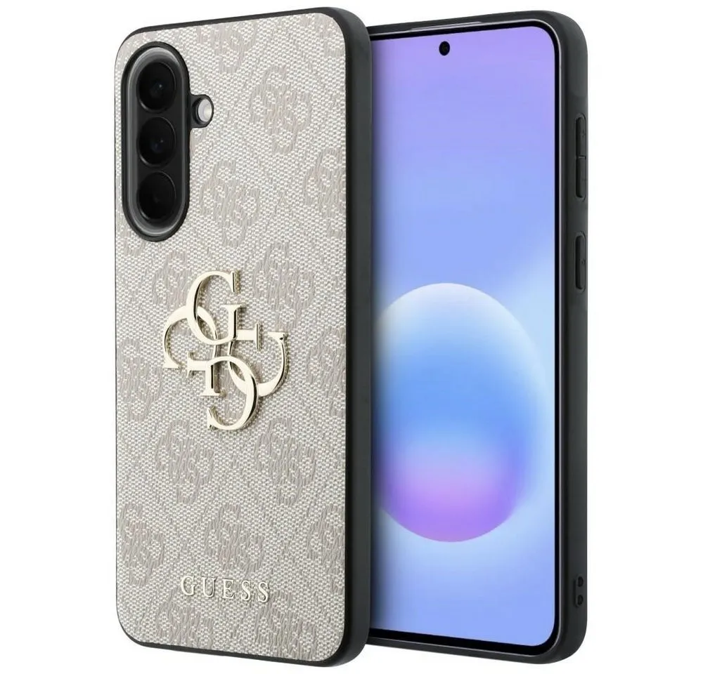 Guess Handyhülle Galaxy A57 Kunstleder rosa Big Logo goldfarbig 6,7 Zoll, Kantenschutz