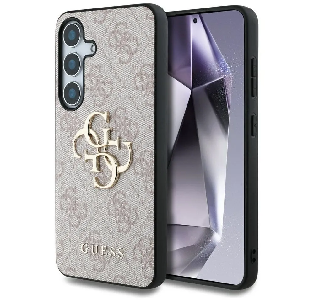Guess Handyhülle Galaxy S25 Plus Kunstleder rosa Logo goldfarben 6,7 Zoll, Kantenschutz