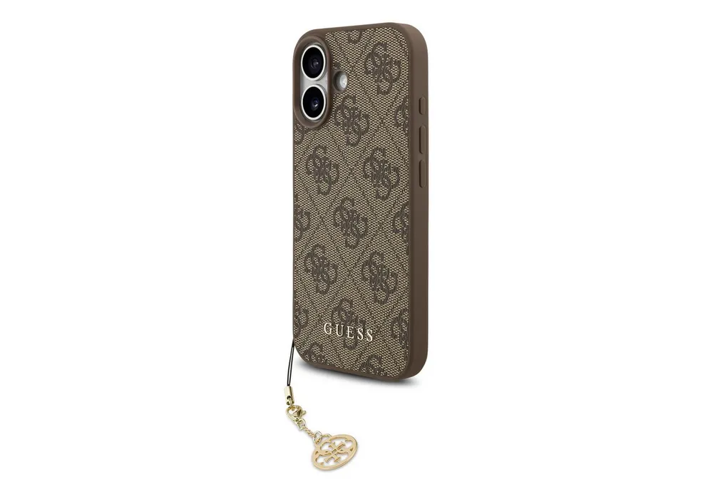 Guess Handyhülle GUESS Case für iPhone 17 Charm Anhänger Handyhülle Cover Braun