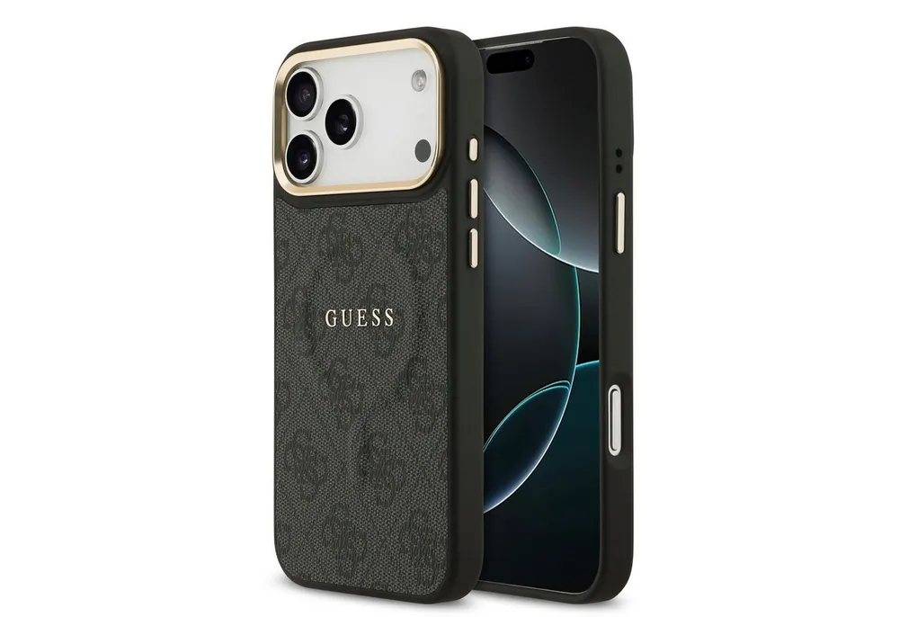 Guess Handyhülle GUESS Case für iPhone 17 Pro Max Goldrahmen Magsafe Handyhülle Cover S