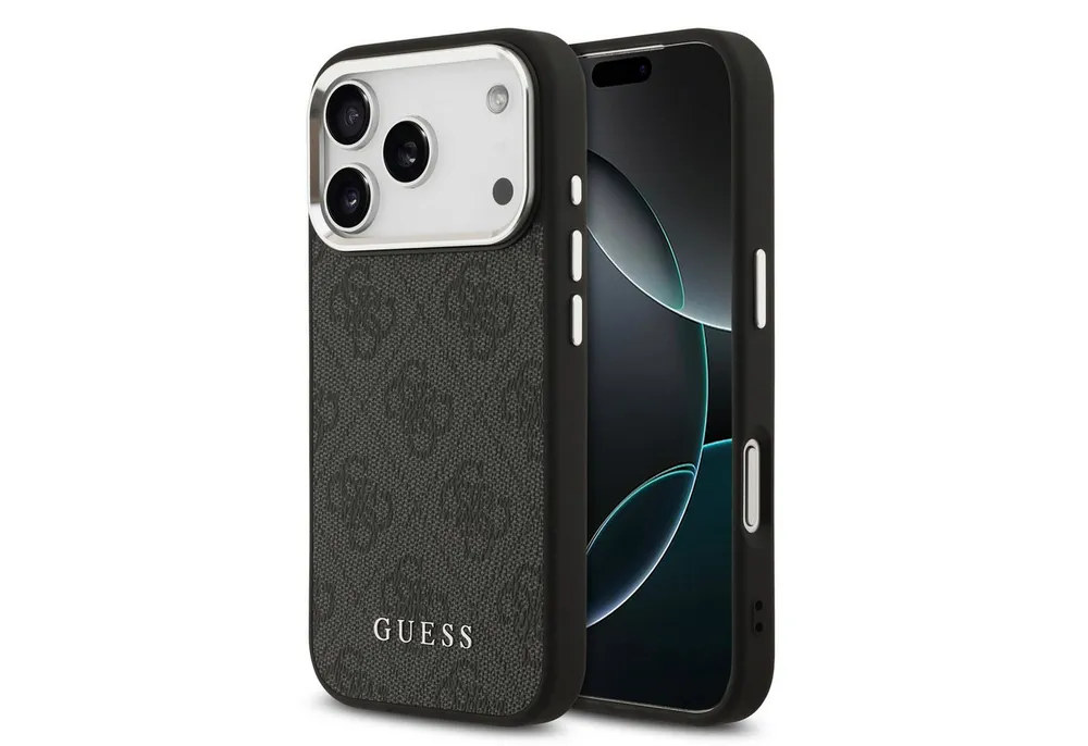 Guess Handyhülle GUESS Case für iPhone 17 Pro Classic 4G Magsafe Handyhülle Cover Schwa