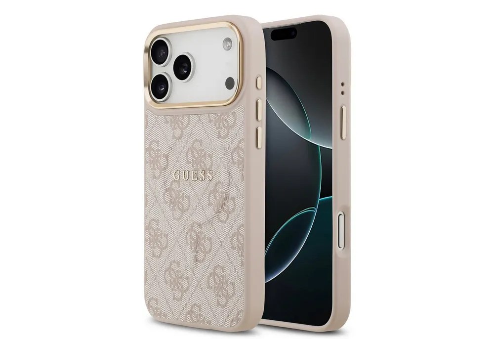 Guess Handyhülle GUESS Case für iPhone 17 Pro Max Goldrahmen Magsafe Handyhülle Cover R