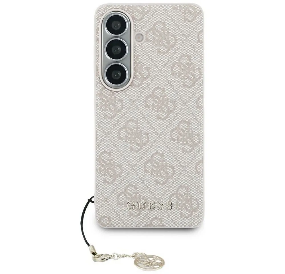 Guess Handyhülle Hülle Classic Galaxy S26 Kunstleder rosa MagSafe mit Kette goldfarbig 6,3 Zoll, Kantenschutz
