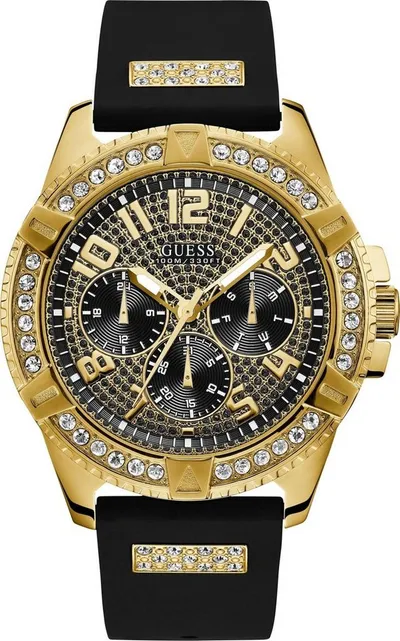 Guess Multifunktionsuhr FRONTIER W1132G1, Armbanduhr, Quarzuhr, Herrenuhr, analog, Silikonarmband