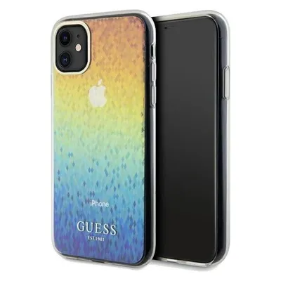 Guess GUHCN61HDECMI iPhone 11 / Xr 6.1" wielokolorowy hardcase IML Faceted Mirror Disco Iridescent