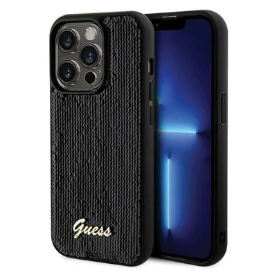 Guess GUHCP13LPSFDGSK iPhone 13 Pro / 13 6.1" czarny/black hardcase Sequin Script Metal