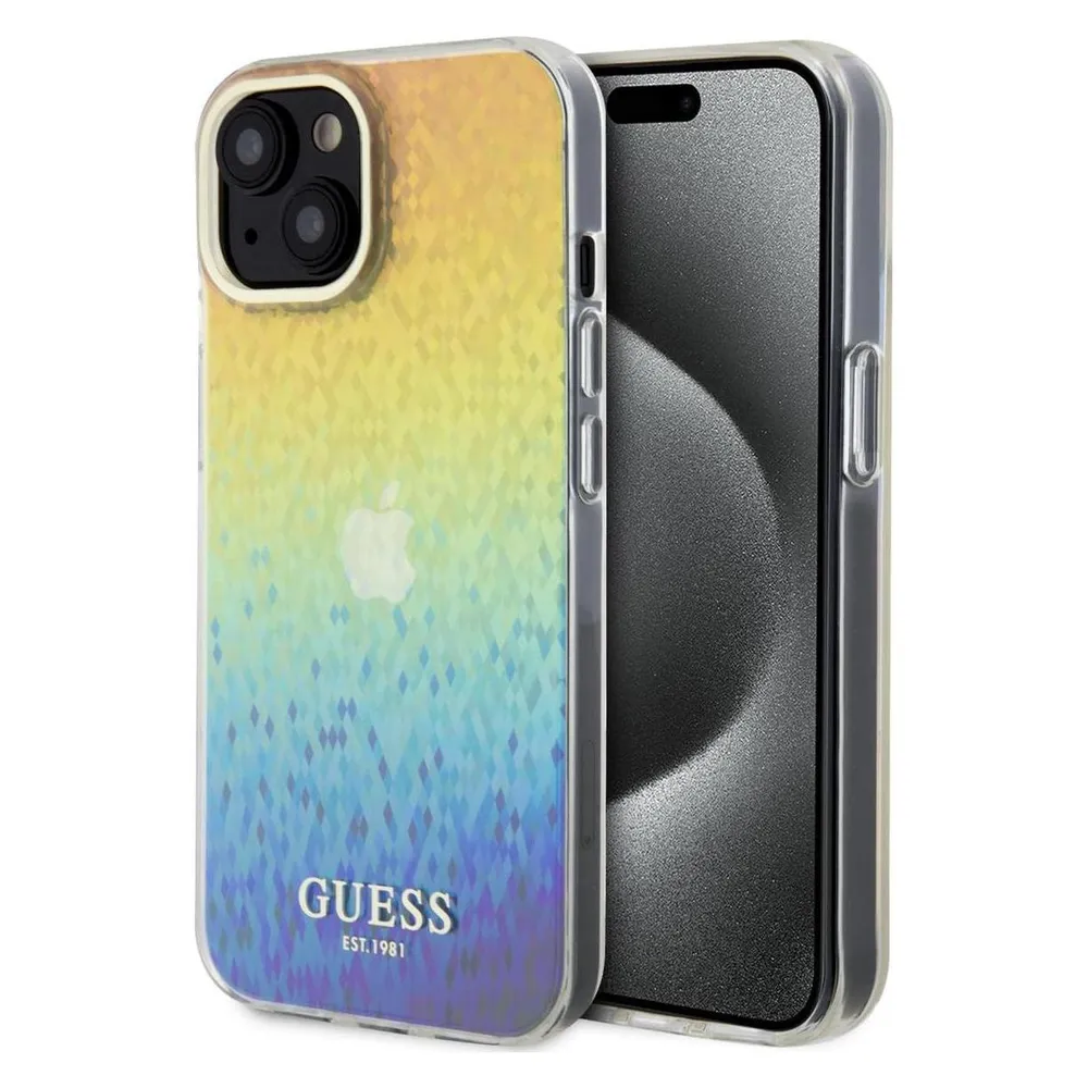 Guess GUHCP14SHDECMI iPhone 14 / 15 / 13 6.1" wielokolorowy hardcase IML Faceted Mirror Disco Irides