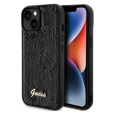 Guess GUHCP14SPSFDGSK iPhone 14 / 15 / 13 6.1" czarny/black hardcase Sequin Script Metal