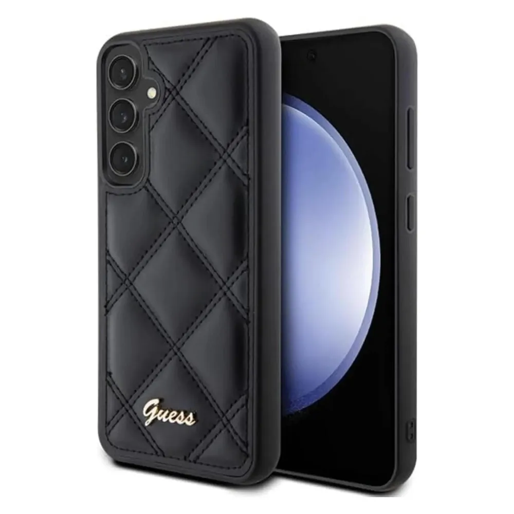 Guess GUHCS23FEPSQSQSK S23 FE S711 czarny/black hardcase Quilted Metal Logo