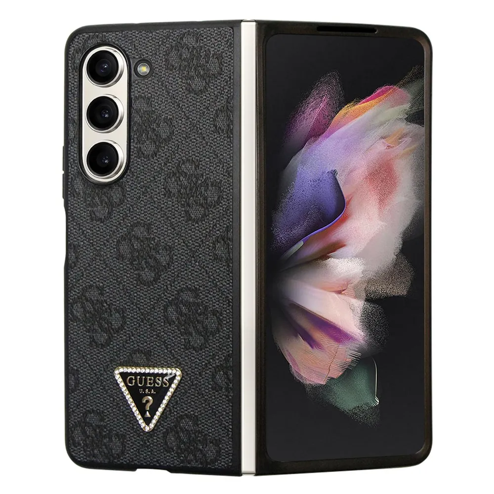 Guess 4G Triangle Case Metal Logo für F946B Samsung Galaxy Z Fold5 - black