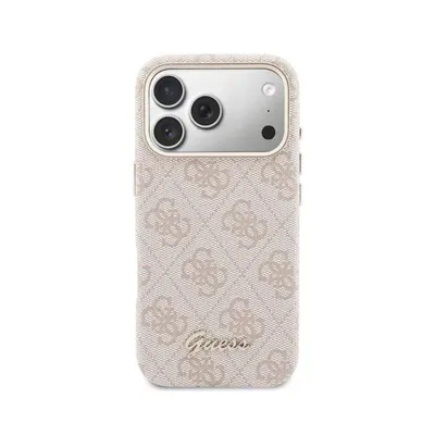 Guess Hülle Polipiel Logo Relief Rosa MagSafe Kompatibel iPhone 17 Pro