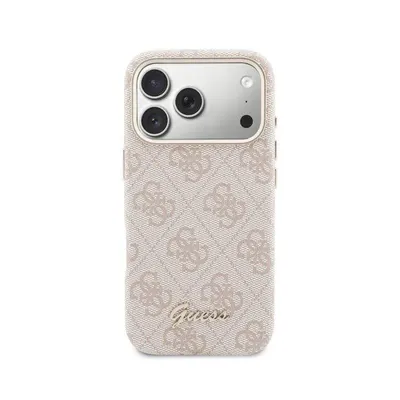 Guess Logo Script Hülle Vollschutz Rosa für iPhone 17 Pro Max