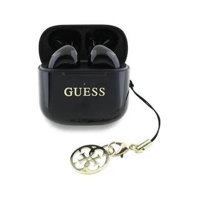 Guess TWS kabellose Bluetooth In-Ear Kopfhörer mit glänzendem Logo und Charm schwarz