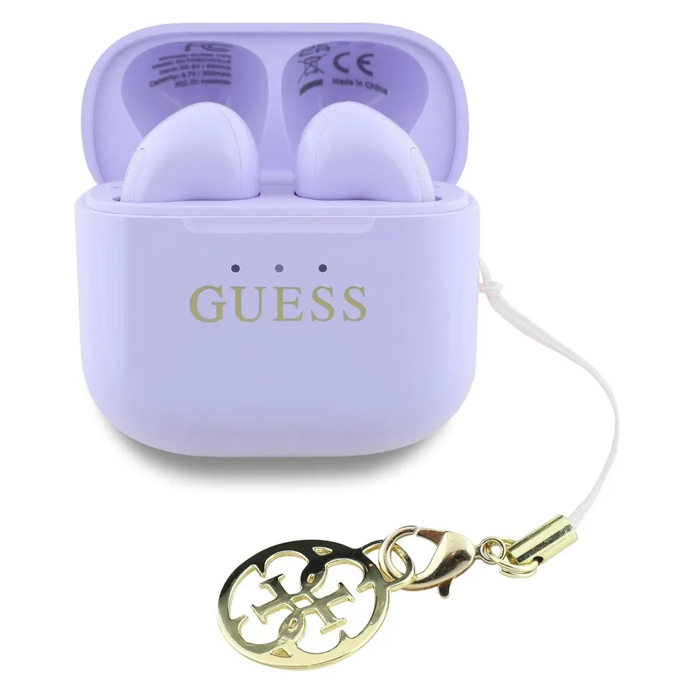 Guess TWS kabellose Ohrhörer mit glänzendem Logo und Charm