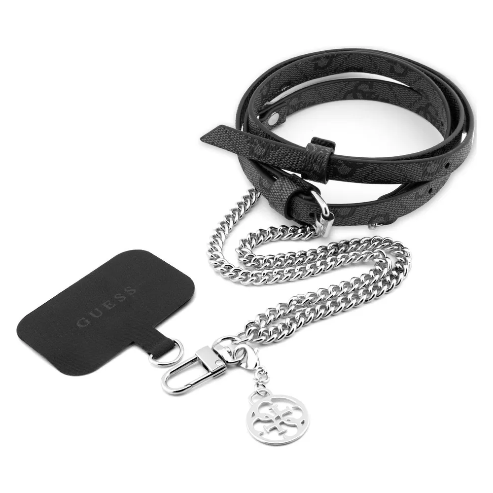 Guess Crossbody Strap PU 4G Chain - silver / black