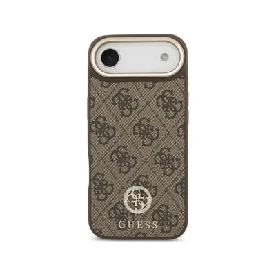 Guess Hülle aus braunem Kunstleder mit Strass-Logo und breitem Riemen für iPhone Air