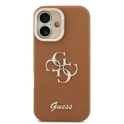 Handyhülle Guess Genarbtes Braun mit Ständer für iPhone 17