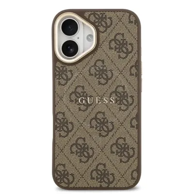 Handyhülle Guess Kunstleder Braun MagSafe Klassisches Logo für iPhone 17