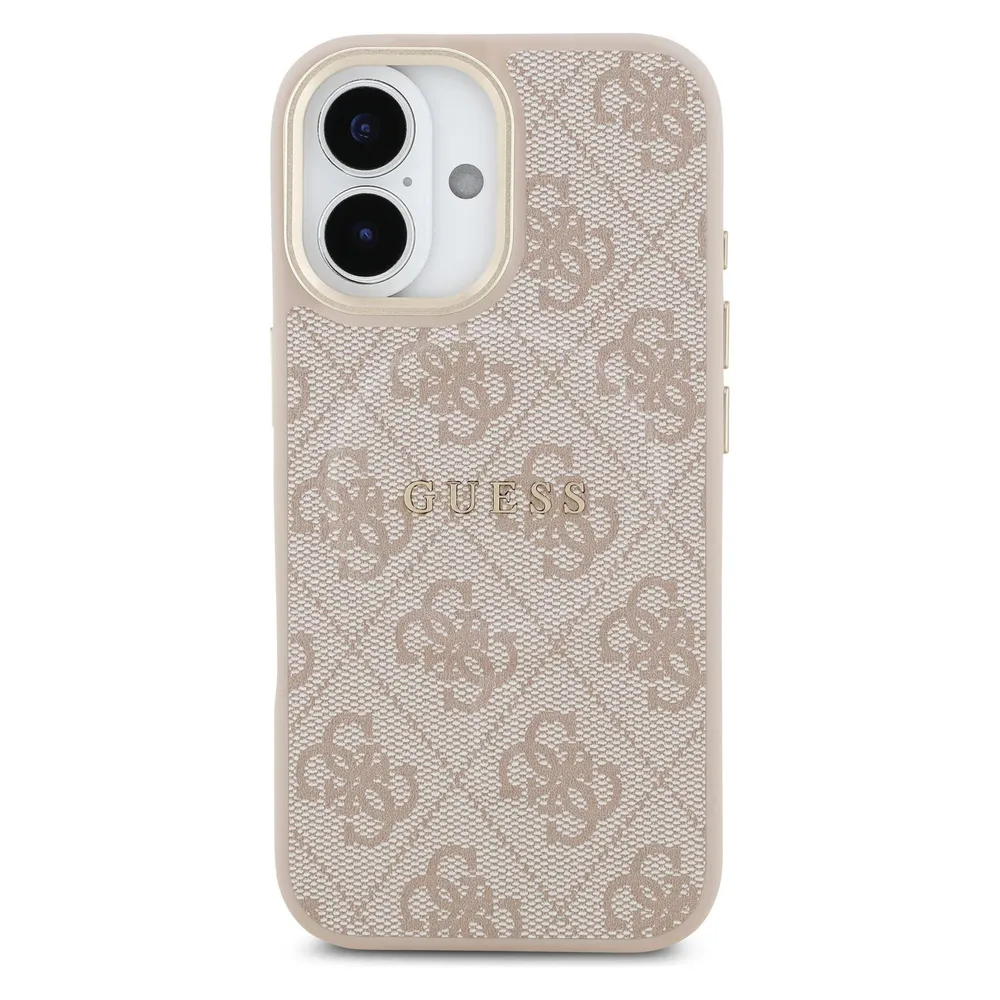 Handyhülle Guess Kunstleder Rosa MagSafe Klassik-Logo für iPhone 17