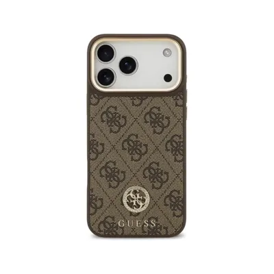 Funda für Handy Guess Polipiel Braun Logo Strass mit Breitem Riemen für iPhone 17 Pro