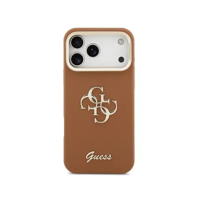 Handyhülle Guess Granulat-Effekt Braun mit Ständer für iPhone 17 Pro